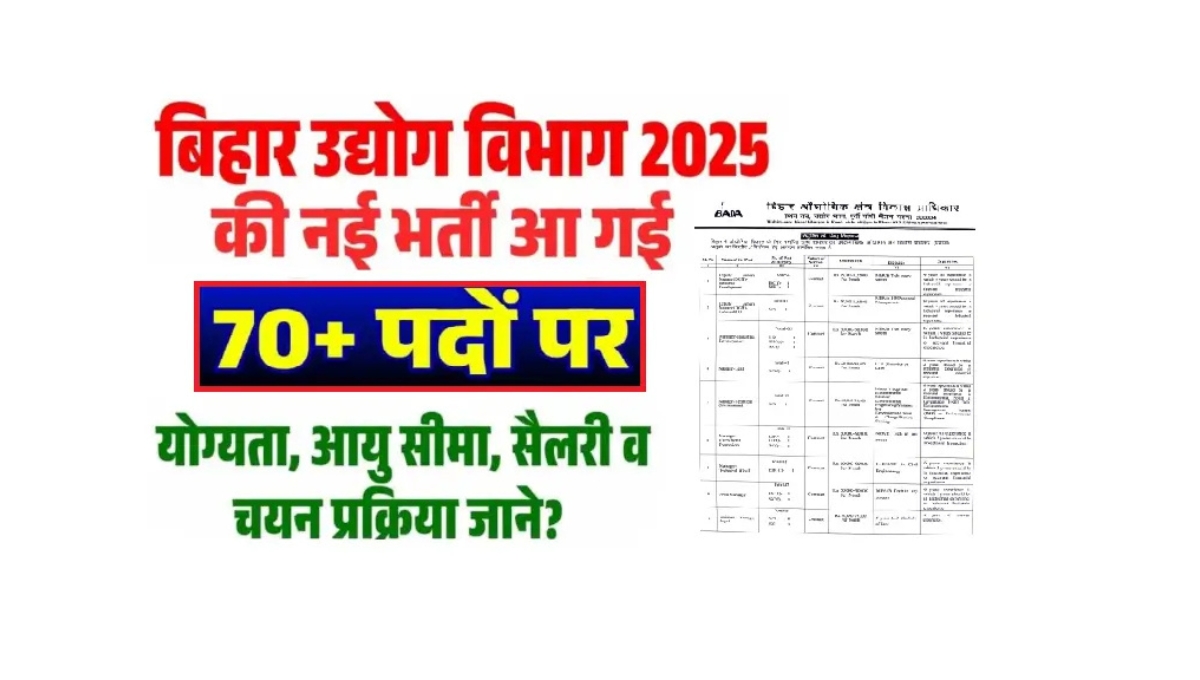 Bihar Udyog Vibhag Vacancy