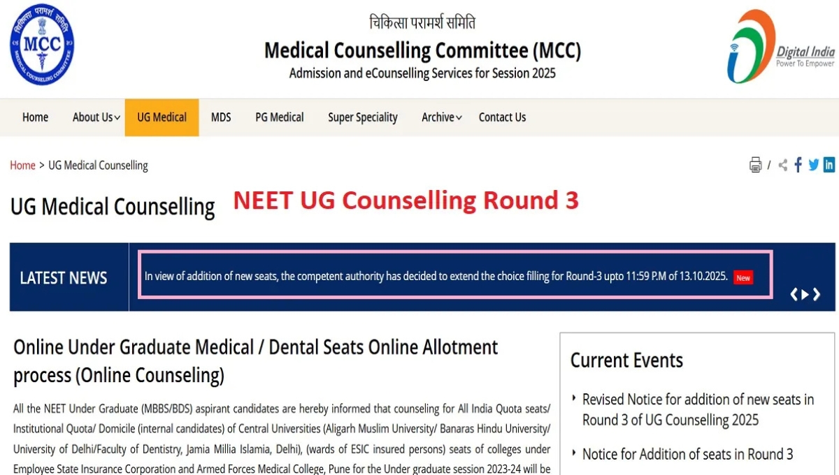 NEET UG Counselling Round 3