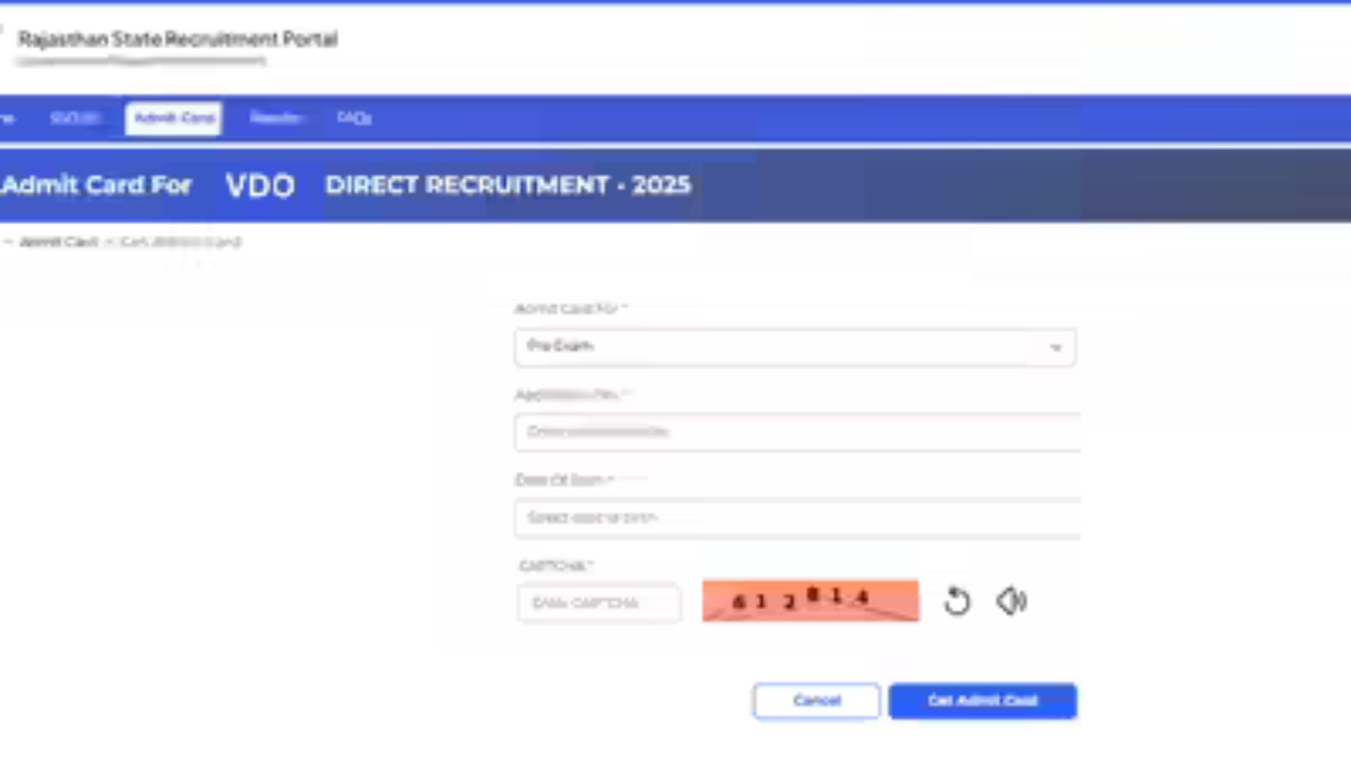 Rajasthan VDO Admit Card 2025